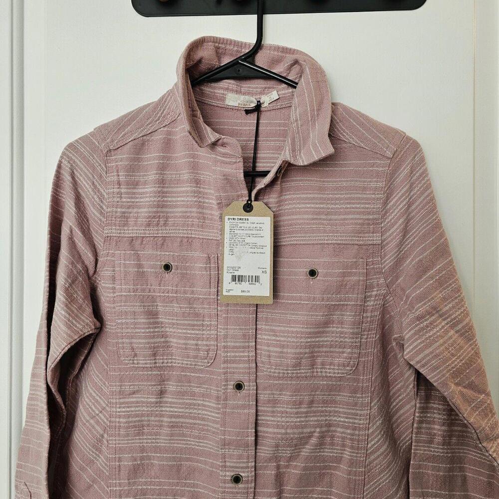 NWT Prana Dyri Dress Pink Textured XS. Outdoorsy Adventure Durable - Picture 3 of 9